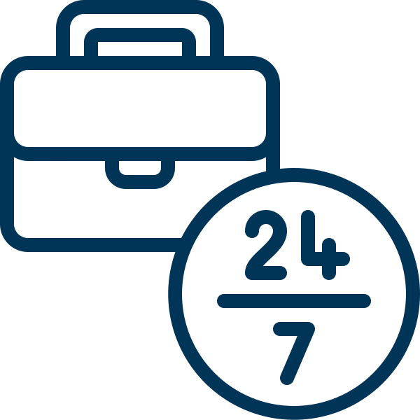 Briefcase and 24/7 service