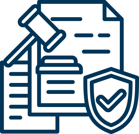 Legal documents and gavel illustration